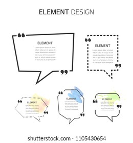 Watercolor, Text box bubbles Empty template. design elements
