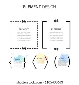 Watercolor, Text box bubbles Empty template. design elements