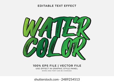 Watercolor text effect editable vector