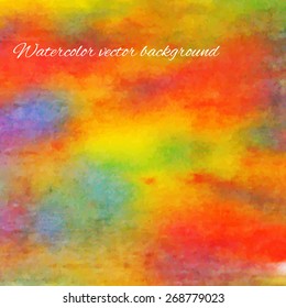 Watercolor texture background. Colorful textile texture with streaks of paint. Rainbow abstract wallpaper. 
