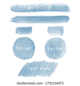 Watercolor texture with brush strokes. Set of watercolor stain. 
