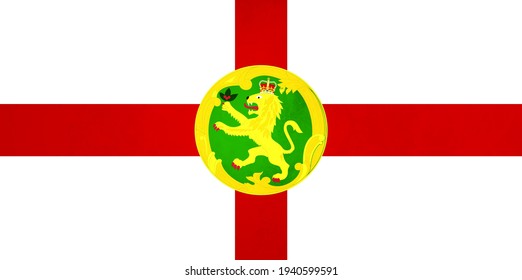 Watercolor texture flag of Alderney. Creative grunge flag of Alderney country with shining background