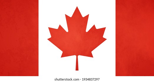 Watercolor texture flag of Canada. Creative grunge flag of Canada country with shining background