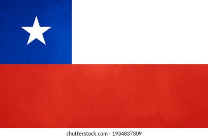 Watercolor texture flag of Chile. Creative grunge flag of Chile country with shining background