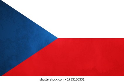Watercolor texture flag of Czechia. Creative grunge flag of Czechia country with shining background