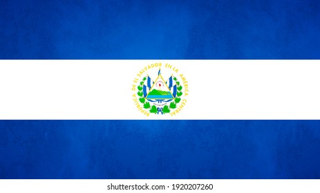 Bandera de textura acuarela de El Salvador. Bandera griega creativa del país de El Salvador con un fondo brillante