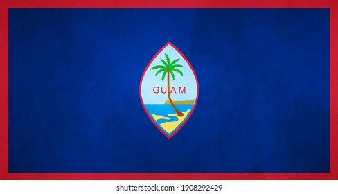 Bandera de textura acuarela de Guam. Bandera griega creativa del país de Guam con un fondo brillante