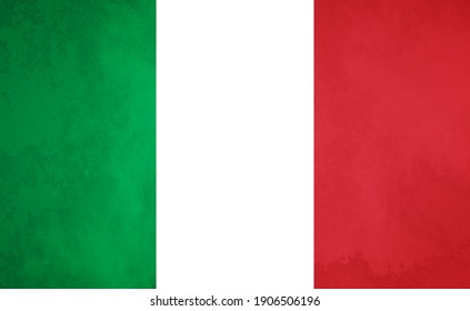 Watercolor texture flag of Italy. Creative grunge flag of Italy country with shining background