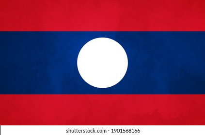 Watercolor texture flag of Laos. Creative grunge flag of Laos country with shining background