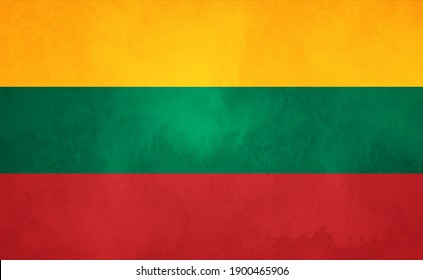 Watercolor texture flag of Lithuania. Creative grunge flag of Lithuania country with shining background