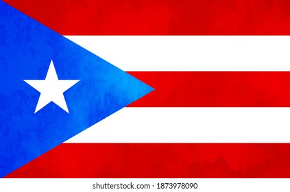 Watercolor texture flag of Puerto Rico. Creative grunge flag of Puerto Rico country with shining background