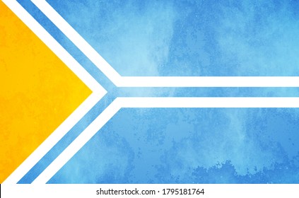 Bandera de textura acuarela de Tuva. Bandera griega creativa del país de Tuva con un brillante fondo