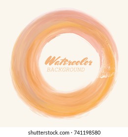 Watercolor texture. Ink round stroke on white background. Simple style. Vector illustration of grunge circle stains.