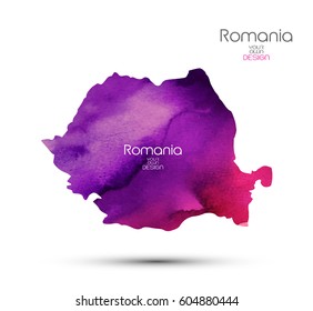 Watercolor texture map design - Romania
