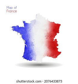 Watercolor texture map of France