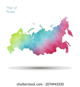 Watercolor texture map of Russia 