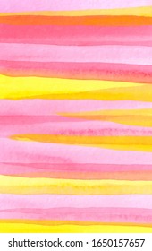 Watercolor texture, vector colorful hand painted background, stripes aquarelle gradient