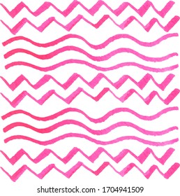 Color de agua textura vectorial ondas rosadas y patrón de líneas