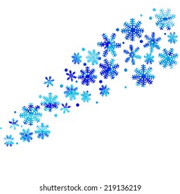 watercolor texture vector snowflakes in blue 