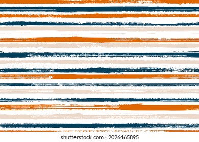 Watercolor thin grunge stripes vector seamless pattern. Colored cotton fabric print design. Scratchy texture grunge stripes, lines banner background. Seamless pattern.