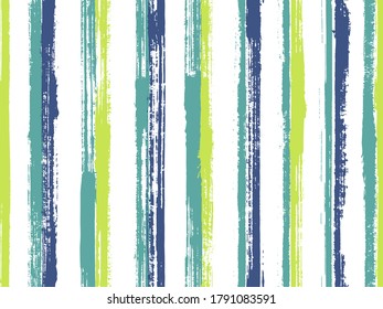 Watercolor thin irregular stripes vector seamless pattern. Cute tartan plaid print design. Vintage geometric irregular stripes, lines background swatch. Repeatable pattern.