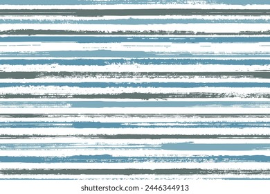 Watercolor thin irregular stripes vector seamless pattern. Plain swimwear marine design. Retro geometric irregular stripes, lines banner background. Repeatable ornament.