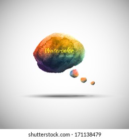 Watercolor think bubble