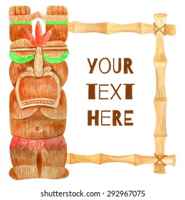 Watercolor tiki frame