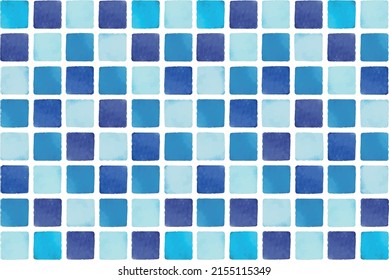Watercolor tile background blue (background material)