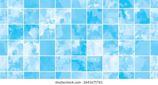 Watercolor Tile Seamless Pattern Background.