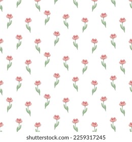 watercolor tiny wild flower botanical seamless pattern digital painting