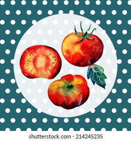Watercolor tomatoes 