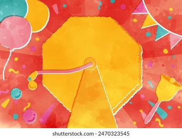 Watercolor touch background template for gara-pon lottery