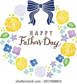 Watercolor touch flower wreath illustration
