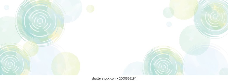 Watercolor touch illustration of water surface and polka dots