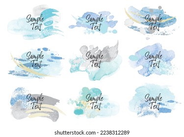 Watercolor touch tag frame background illustration set