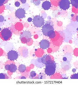 Watercolor transparent stains vector seamless grunge background. Hipster ink splatter, spray blots, mud spot elements seamless. Watercolor paint splashes pattern, smear liquid stains.