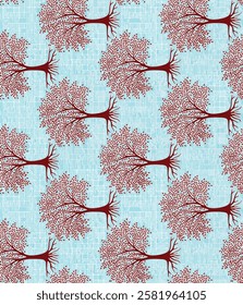 watercolor TREE  pattern Seamless pattern on beautiful background