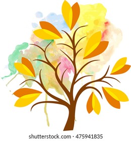 Watercolor tree series