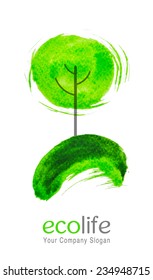 Watercolor tree, symbolizing the preservation of the environment