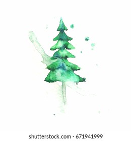 Watercolor trees