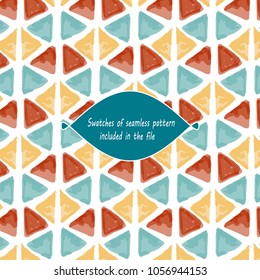 Watercolor triangles vector pattern triangles pattern. Geometrical background