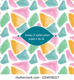 Watercolor triangles vector pattern pastel pattern. Geometrical background