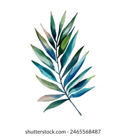 Watercolor tropical leaf. Exotic foliage. Floral illustration. Watercolor jungle