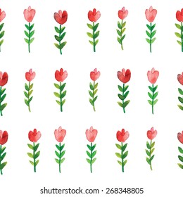 Watercolor tulip flowers in vector