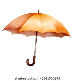 Guarda-chuva aquarela para dias de outono chuvoso com humor sazonal

. Guarda-chuva laranja. Ilustração de queda desenhada à mão