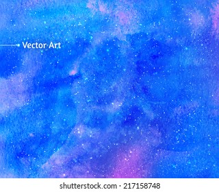 Watercolor universe. Vector illustration.