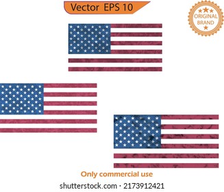 Watercolor USA Flag, veteran flag illustration, army flag, transparent background