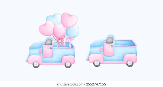 Watercolor Valentine car featuring a cute and romantic design. Use it for digital downloads, greeting cards, or Valentine�s Day crafts. Hand drawn artwork that spreads love and creativity.