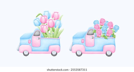 Watercolor Valentine car featuring a cute and romantic design. Use it for digital downloads, greeting cards, or Valentine�s Day crafts. Hand drawn artwork that spreads love and creativity.